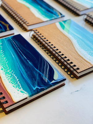 Ocean Themed Wood Cover Journal