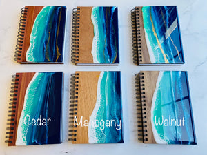 Ocean Themed Wood Cover Journal